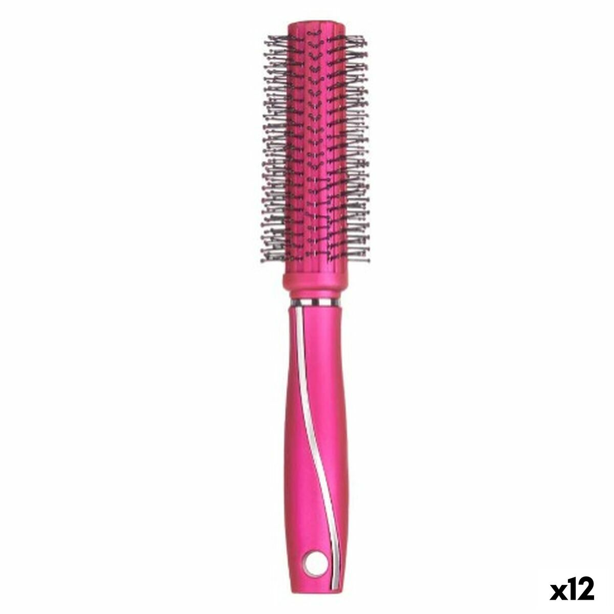 Brosse Ronde Fuchsia Silicone Plastique (12 Unités) 212Barber.com